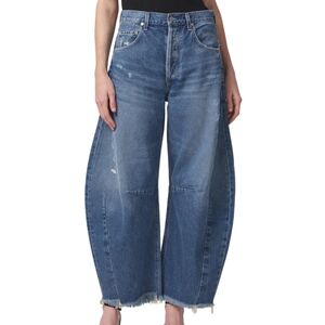 Citizens of Humanity Horseshoe Jean Sz 26 Magnolia Barrel Leg Denim Finished Hem